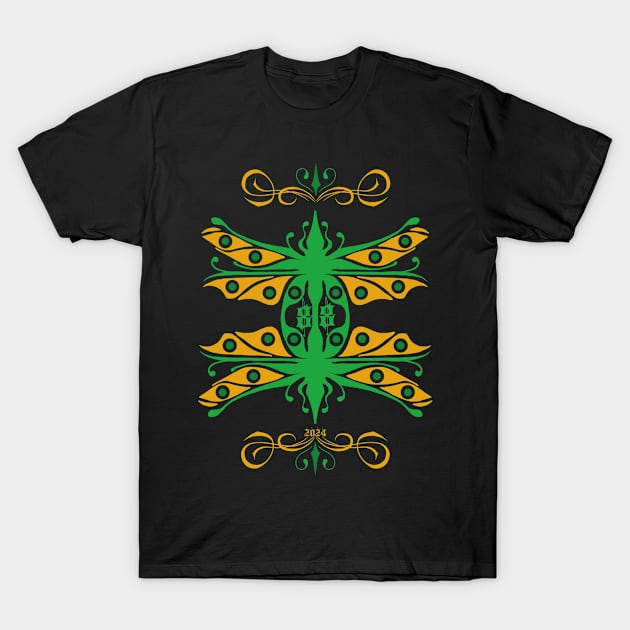 Dragonfly mating,green and yellow T-Shirt by Dugleidy Santos